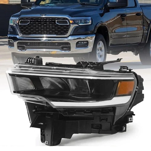 LED Headlight Assembly For Dodge Ram 1500 2025-2026 Left Driver Chrome Bezel