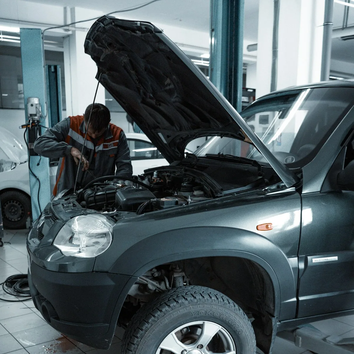 Specialist working on a vehicle